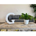 16" Distressed White Wash Wooden Initial Letter G Sculpture - Minihomy