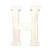 16" Distressed White Wash Wooden Initial Letter H Sculpture - Minihomy