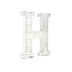 16" Distressed White Wash Wooden Initial Letter H Sculpture - Minihomy