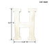 16" Distressed White Wash Wooden Initial Letter H Sculpture - Minihomy