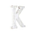 16" Distressed White Wash Wooden Initial Letter K Sculpture - Minihomy