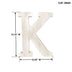 16" Distressed White Wash Wooden Initial Letter K Sculpture - Minihomy