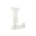 16" Distressed White Wash Wooden Initial Letter L Sculpture - Minihomy