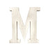 16" Distressed White Wash Wooden Initial Letter M Sculpture - Minihomy