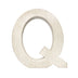 16" Distressed White Wash Wooden Initial Letter Q Sculpture - Minihomy