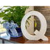 16" Distressed White Wash Wooden Initial Letter Q Sculpture - Minihomy