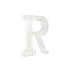 16" Distressed White Wash Wooden Initial Letter R Sculpture - Minihomy