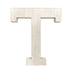 16" Distressed White Wash Wooden Initial Letter T Sculpture - Minihomy