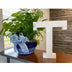 16" Distressed White Wash Wooden Initial Letter T Sculpture - Minihomy