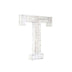 16" Distressed White Wash Wooden Initial Letter T Sculpture - Minihomy