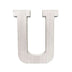 16" Distressed White Wash Wooden Initial Letter U Sculpture - Minihomy