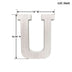 16" Distressed White Wash Wooden Initial Letter U Sculpture - Minihomy