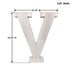 16" Distressed White Wash Wooden Initial Letter V Sculpture - Minihomy