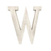 16" Distressed White Wash Wooden Initial Letter W Sculpture - Minihomy