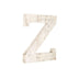 16" Distressed White Wash Wooden Initial Letter Z Sculpture - Minihomy