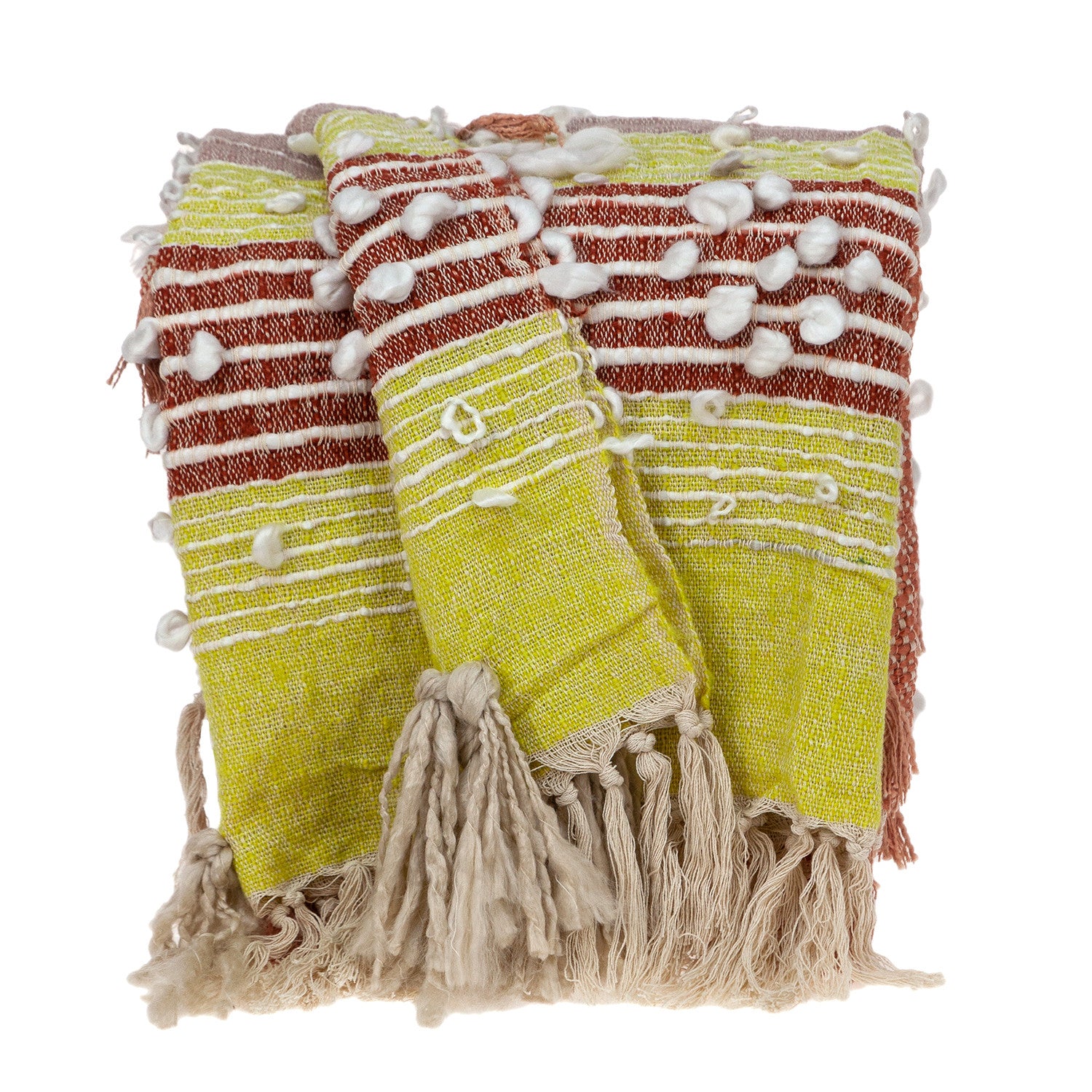 Burnt Orange Woven Wool Solid Color Reversable Throw - Minihomy