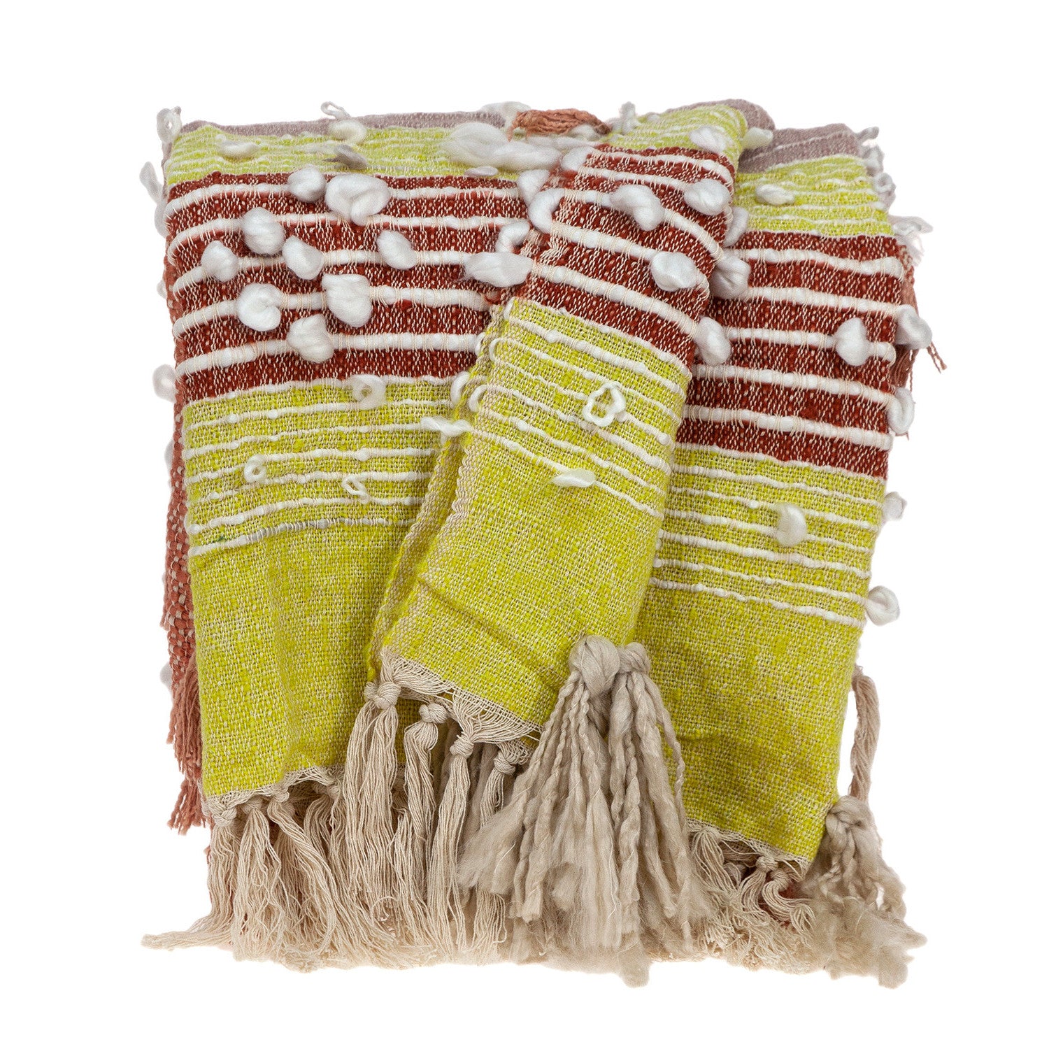 Burnt Orange Woven Wool Solid Color Reversable Throw - Minihomy