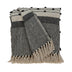 Beige And Black Woven Wool Solid Color Reversable Throw - Minihomy