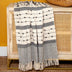 Beige And Black Woven Wool Solid Color Reversable Throw - Minihomy