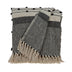 Beige And Black Woven Wool Solid Color Reversable Throw - Minihomy