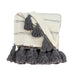 Off White Woven Cotton Solid Color Reversable Throw - Minihomy