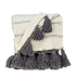 Off White Woven Cotton Solid Color Reversable Throw - Minihomy