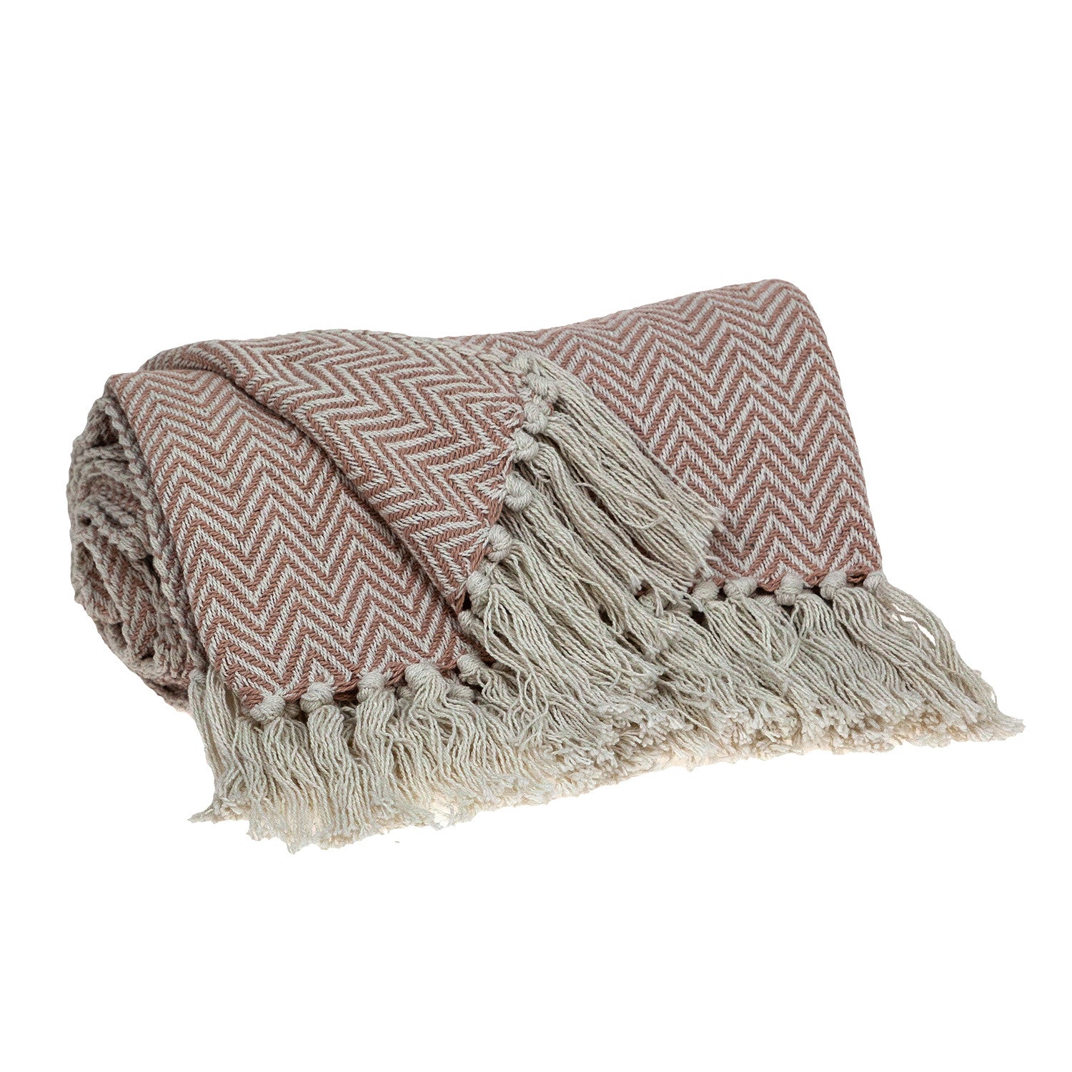 Pink Woven Cotton Solid Color Reversable Throw - Minihomy