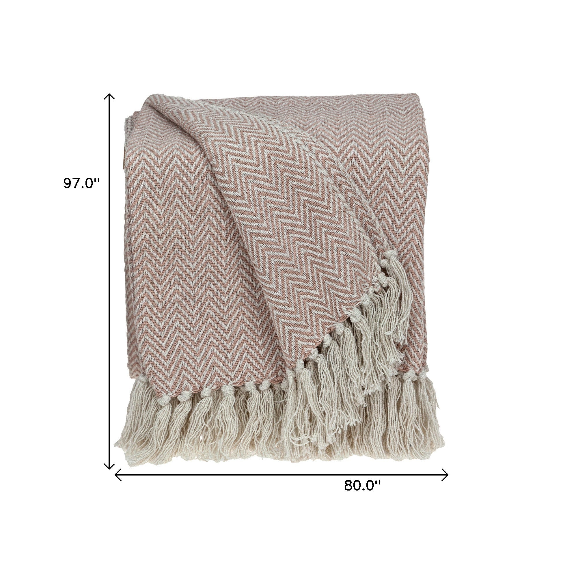 Pink Woven Cotton Solid Color Reversable Throw - Minihomy