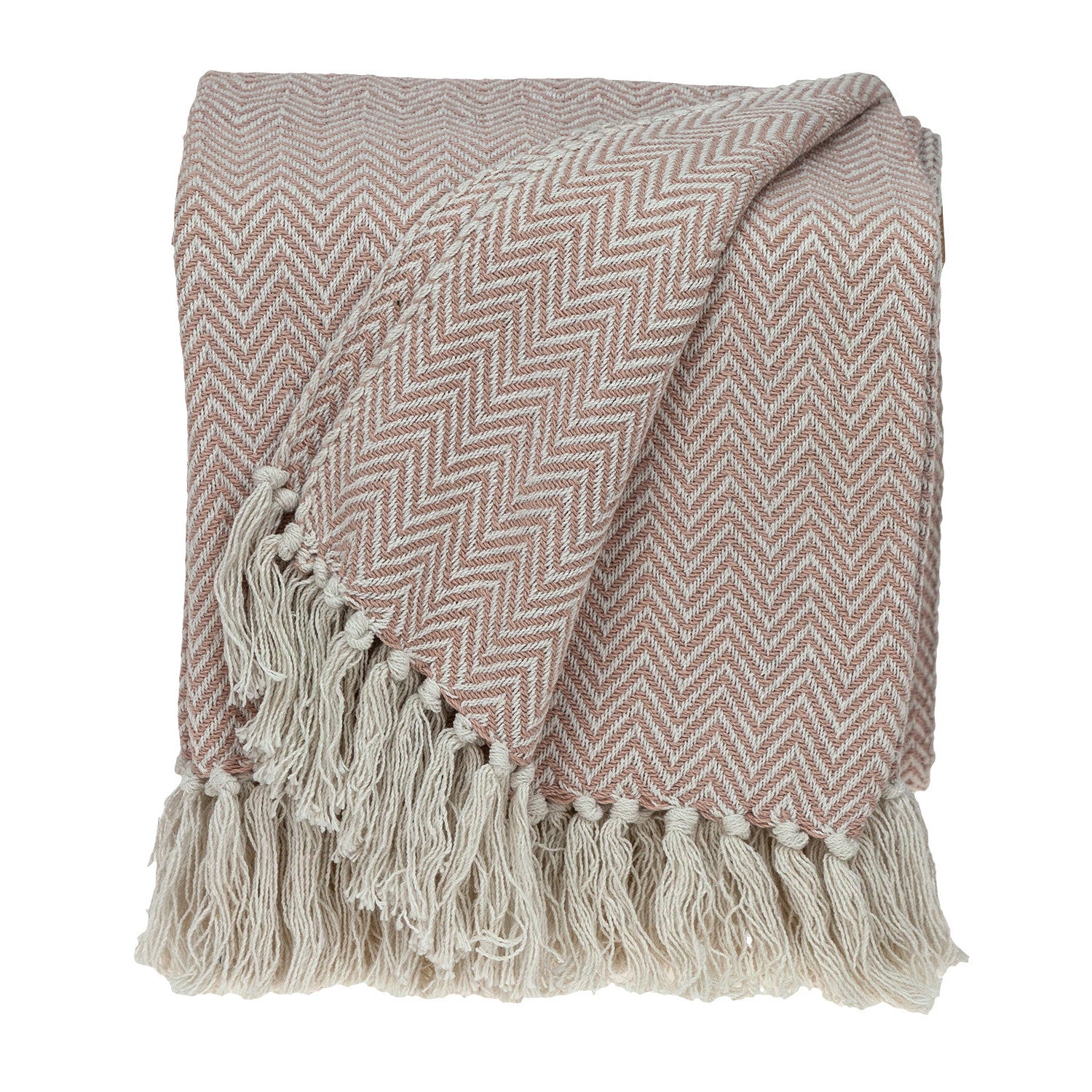 Pink Woven Cotton Solid Color Reversable Throw - Minihomy