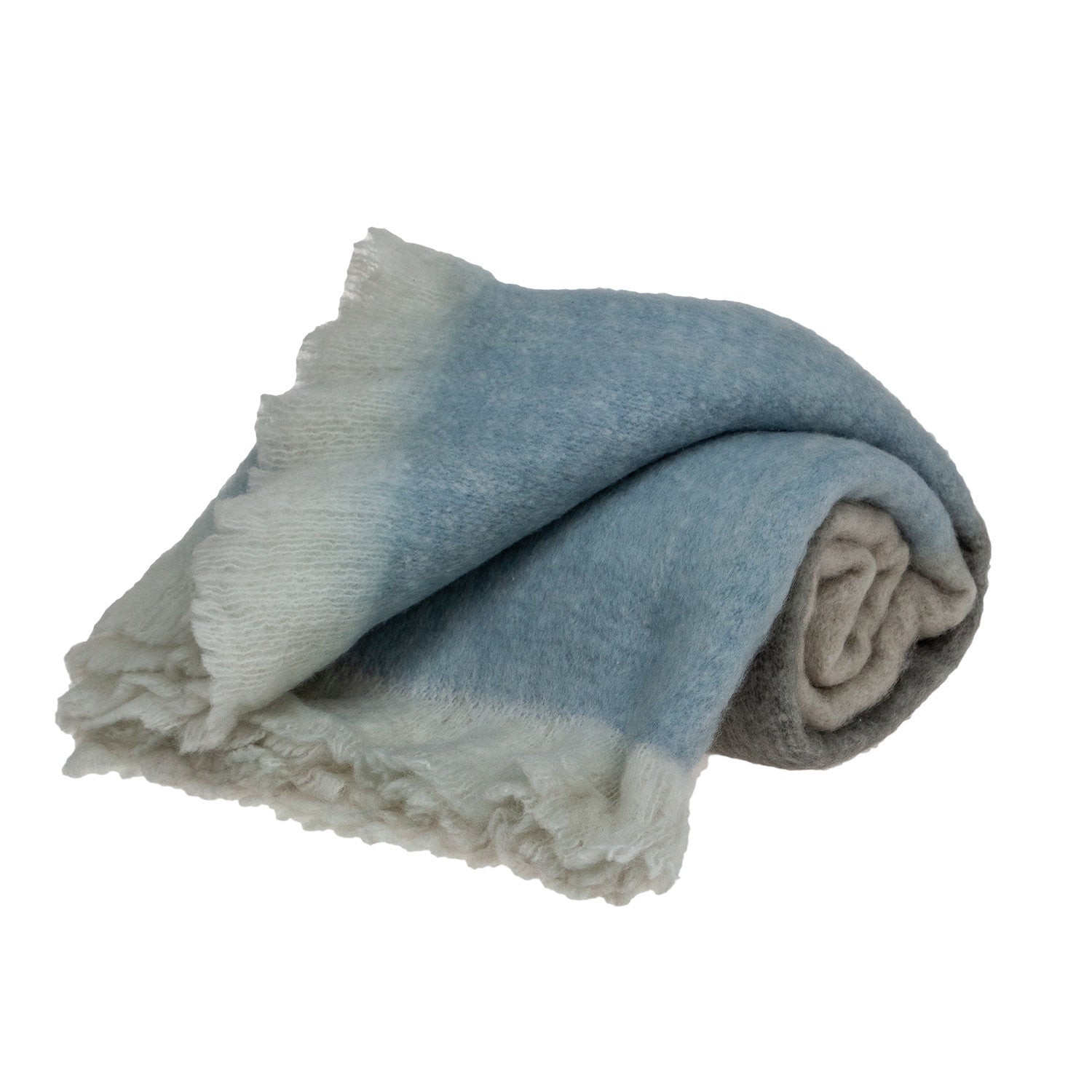 Blue And Black Woven Acrylic Solid Color Reversable Throw - Minihomy