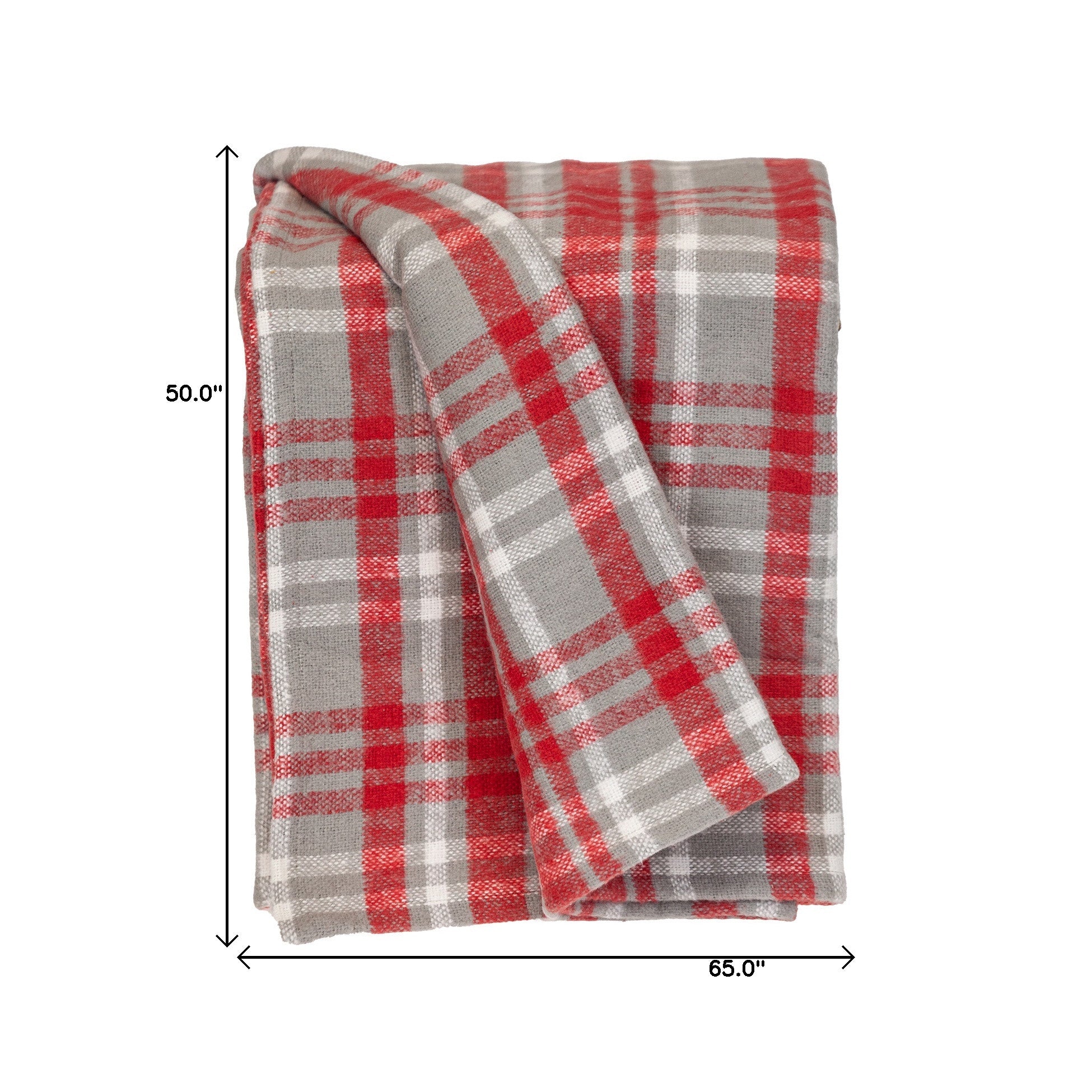 Parkland Collection Transitional Plaid Red Rectangle 50" x 65" Throw - Minihomy