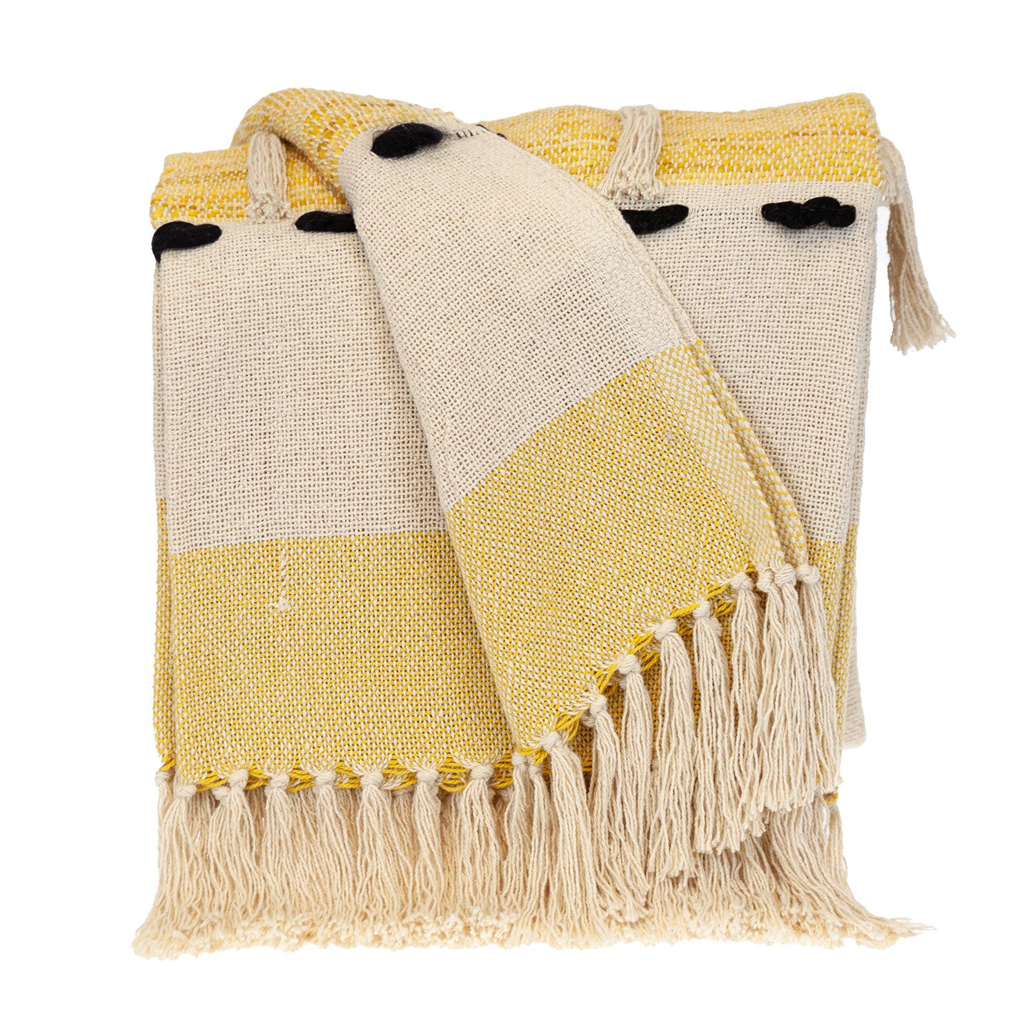 Parkland Collection Transitional Vereigated Yellow Rectangle 50" x 60" Throw - Minihomy