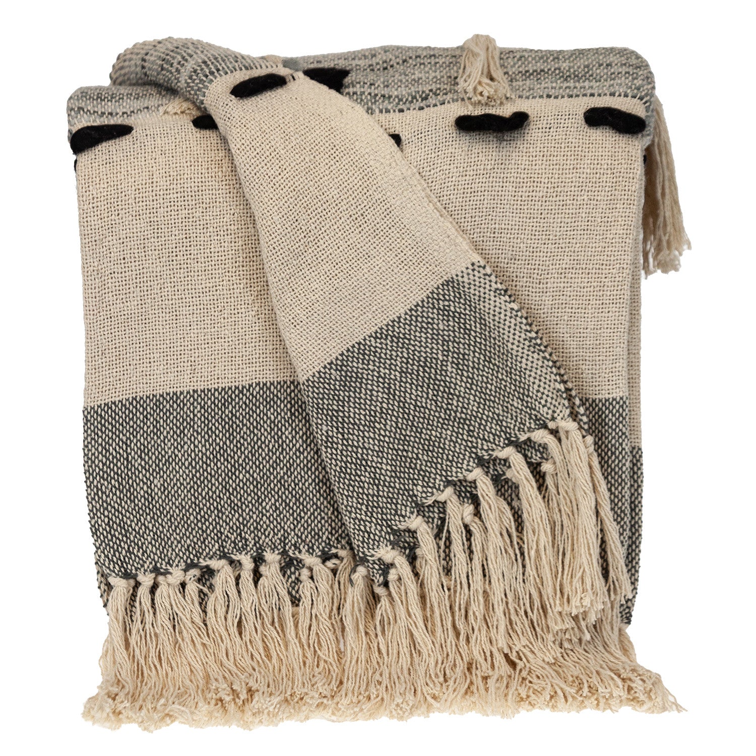 Parkland Collection Transitional Vereigated Gray Rectangle 50" x 60" Throw - Minihomy