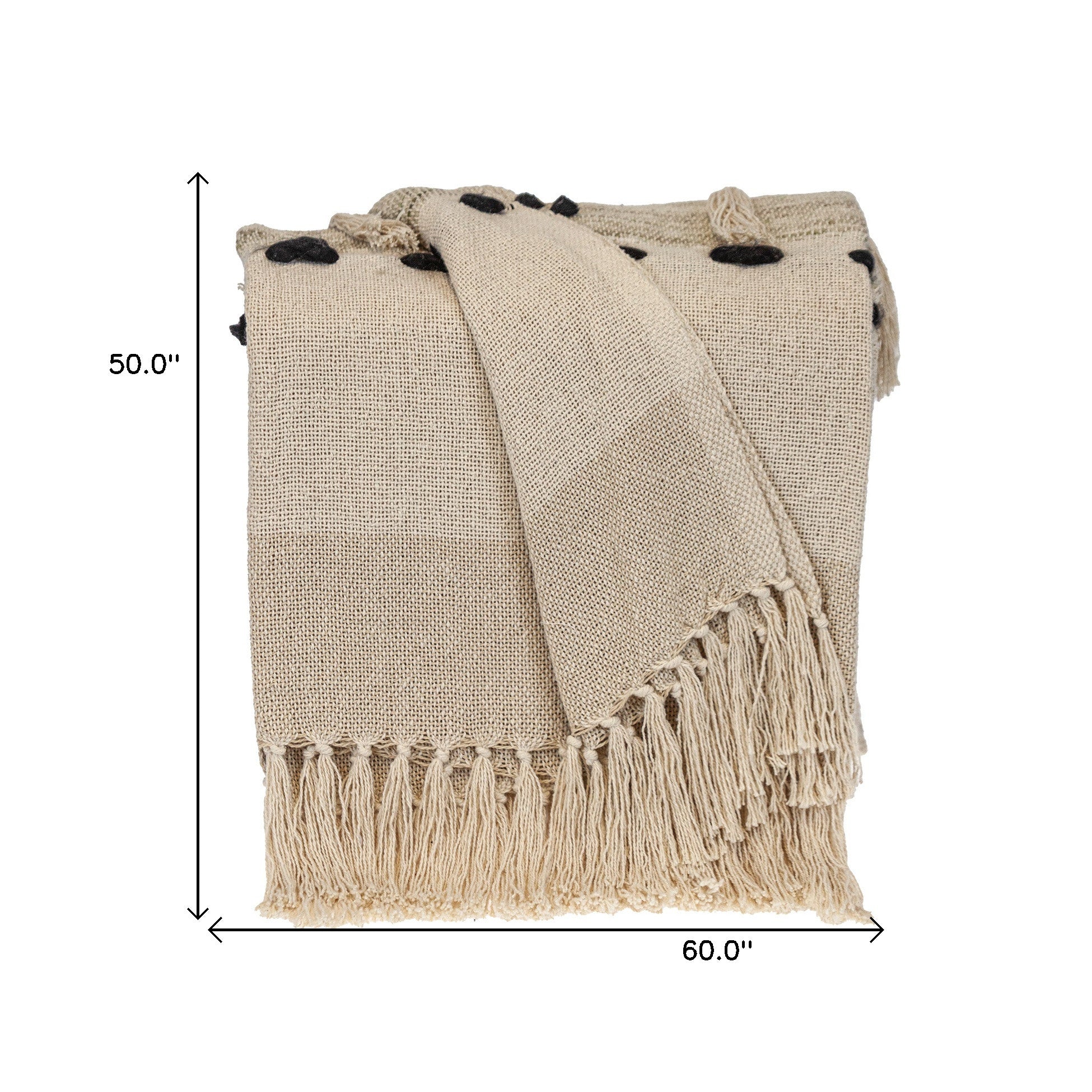 Parkland Collection Transitional Herringbone Beige Rectangle 50" x 60" Throw - Minihomy