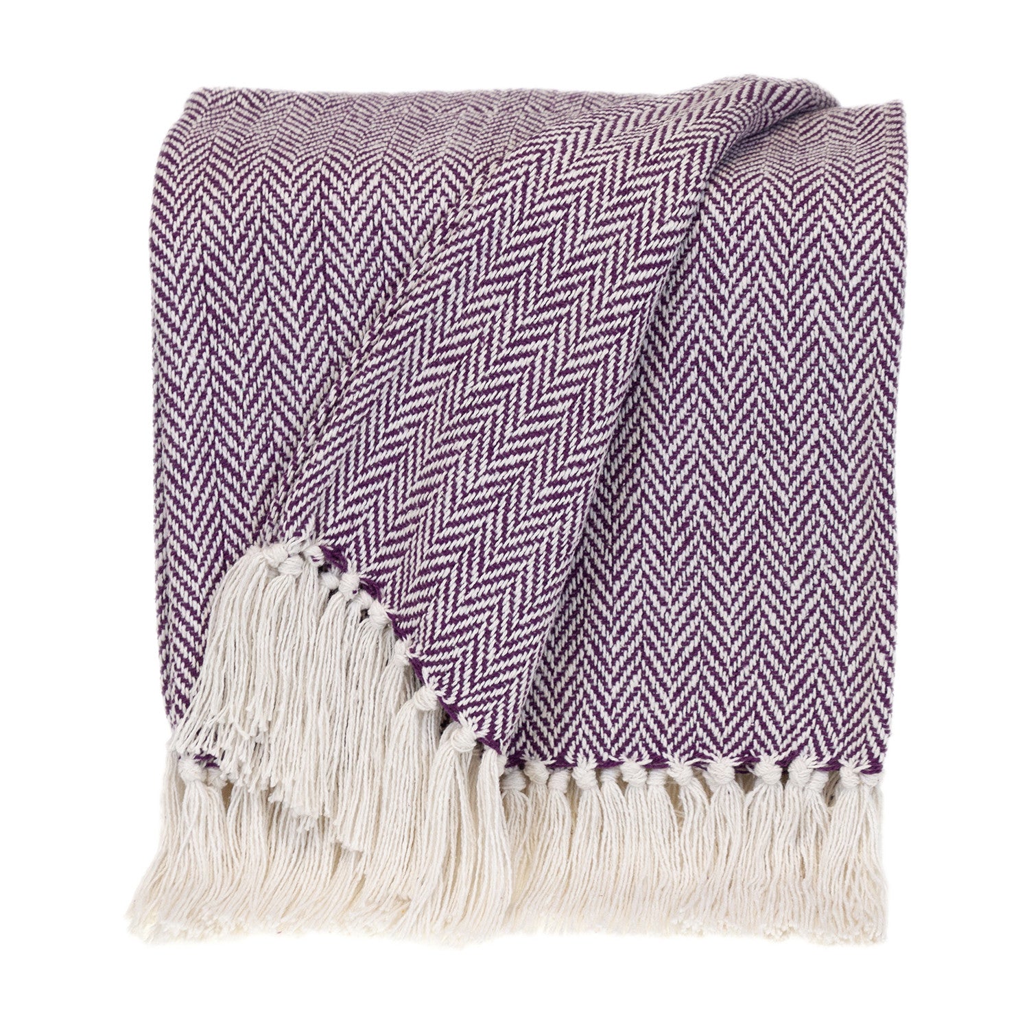 Parkland Collection Transitional Herringbone Purple Rectangle 50" x 60" Throw - Minihomy