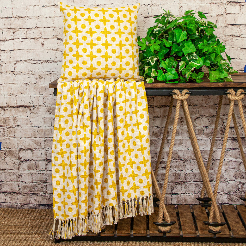 Parkland Collection Print Transitional Yellow Rectangle 50" x 60" Throw - Minihomy