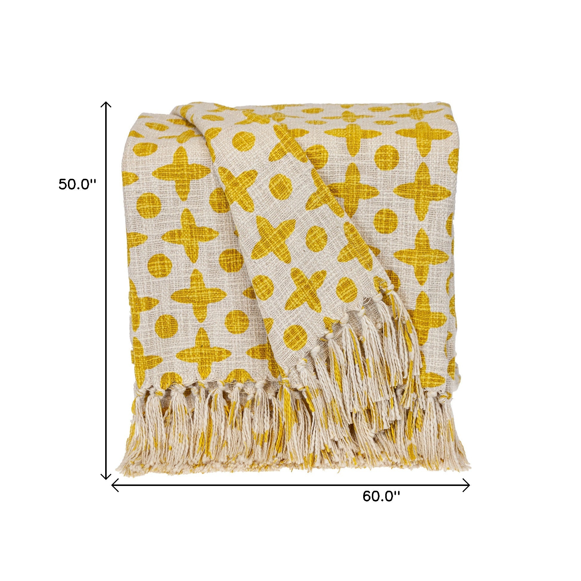 Parkland Collection Print Transitional Yellow Rectangle 50" x 60" Throw - Minihomy