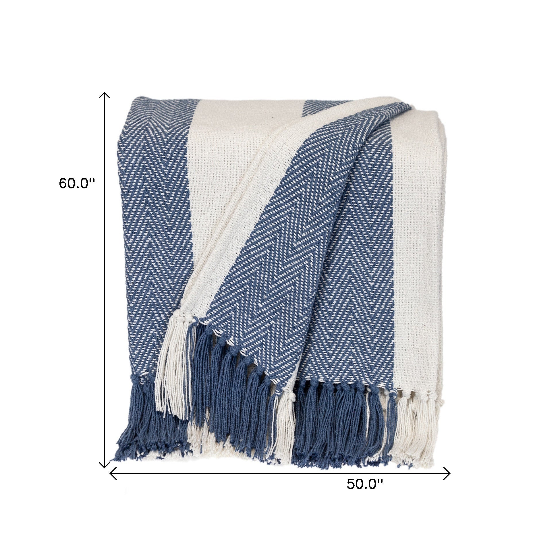 Parkland Collection Transitional Stripe Blue Rectangle 60" x 50" Throw - Minihomy