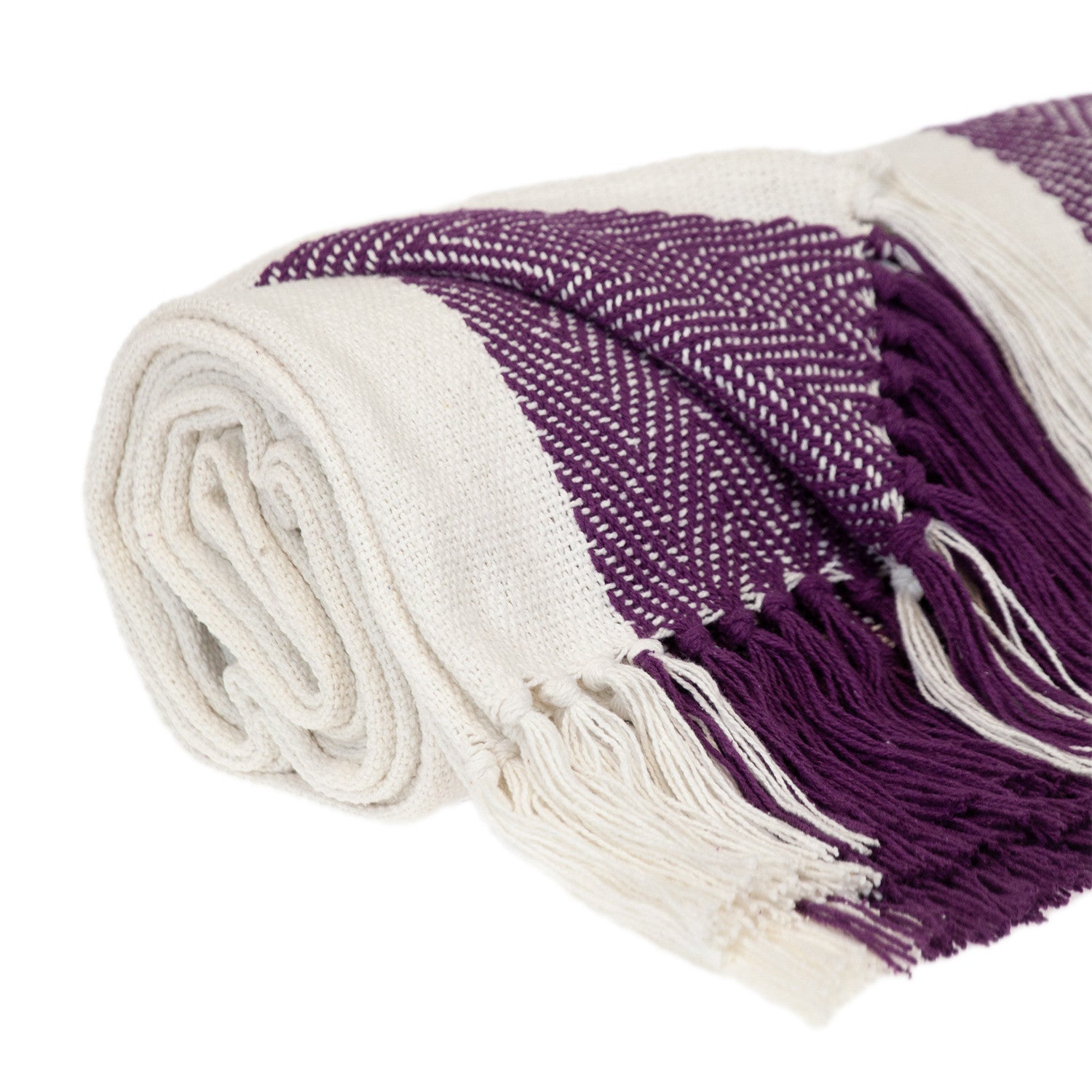 Parkland Collection Transitional Stripe Purple Rectangle 60" x 50" Throw - Minihomy