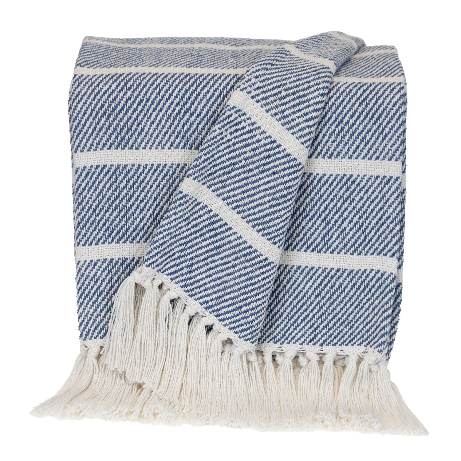 Parkland Collection Transitional Stripe Blue Rectangle 50" x 60" Throw - Minihomy