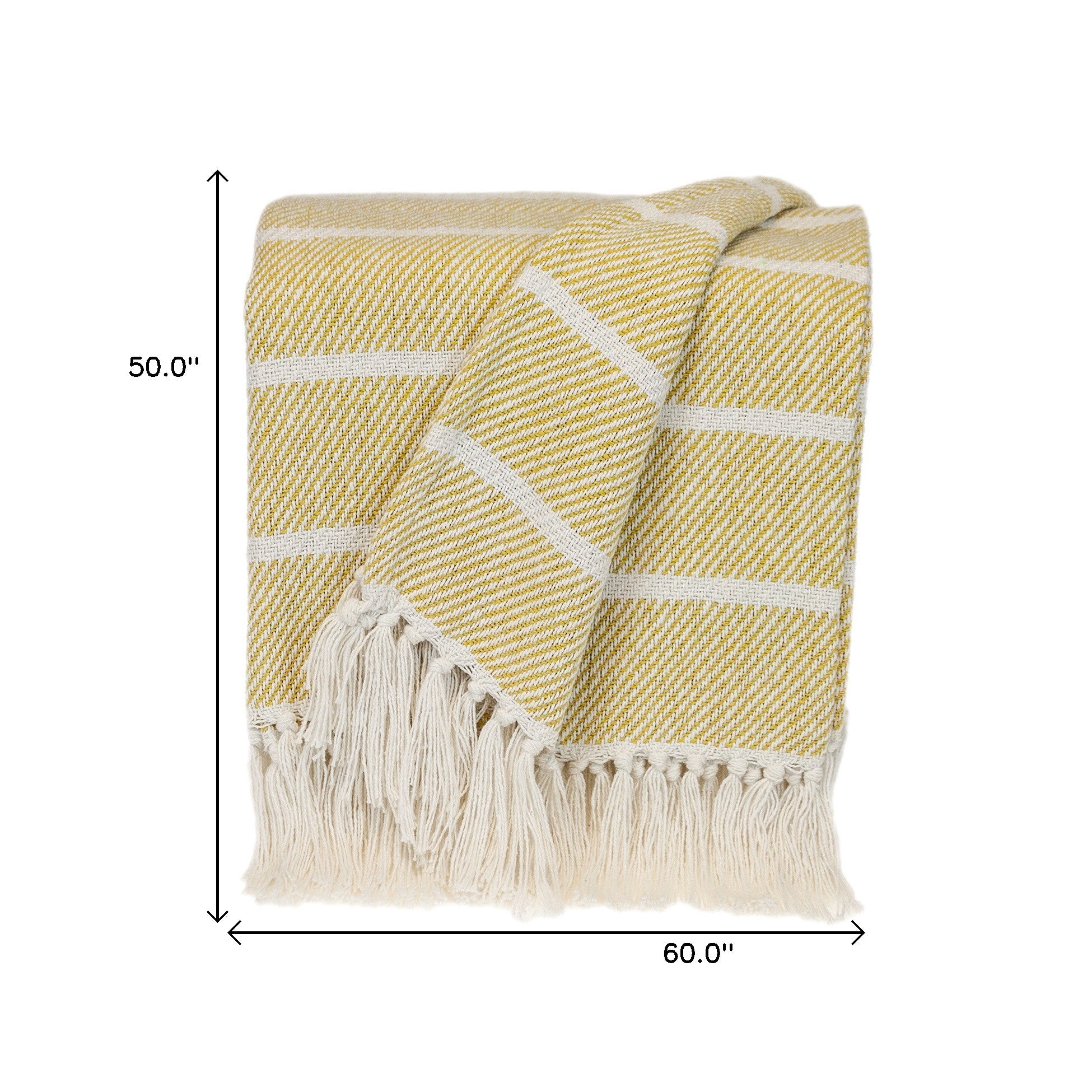 Parkland Collection Transitional Stripe Yellow Rectangle 50" x 60" Throw - Minihomy