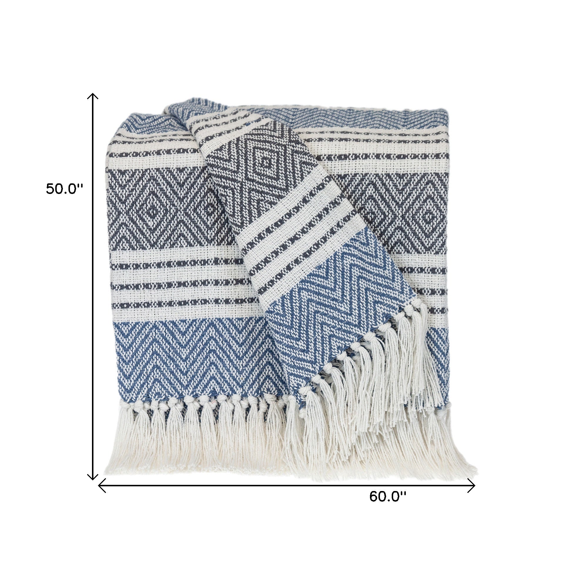 Parkland Collection Transitional Stripes Blue Rectangle 50" x 60" Throw - Minihomy