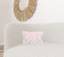 13" X 20" Pink and White Textural Abstract Throw Pillow with Tassels - Minihomy