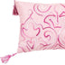 13" X 20" Pink Embroidered Damask Throw Pillow With Tassels - Minihomy