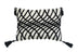 13" X 18" Black And White Geometric Zippered Polyester And Cotton Blend Throw Pillow With Tassels - Minihomy