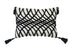 13" X 18" Black And White Geometric Zippered Polyester And Cotton Blend Throw Pillow With Tassels - Minihomy