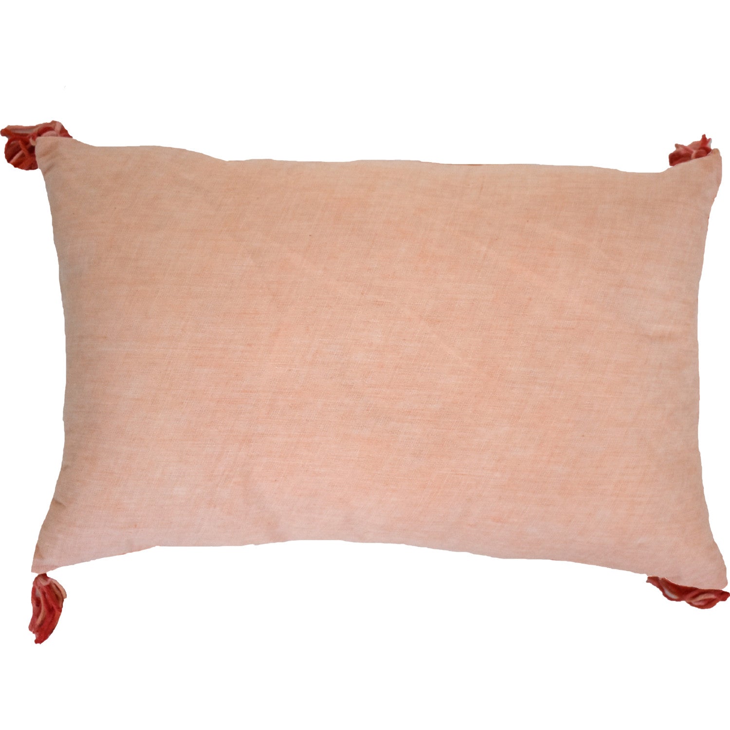 13" X 20" Coral Geometric Zippered Polyester Throw Pillow With Tassels - Minihomy