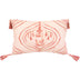 13" X 20" Coral Abstract Zippered Polyester Throw Pillow With Tassels - Minihomy