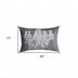 13" X 20" Grey And White Abstract Zippered Polyester Throw Pillow - Minihomy