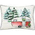 13" X 18" White Green And Red Zippered Polyester Christmas Holiday Van Throw Pillow - Minihomy